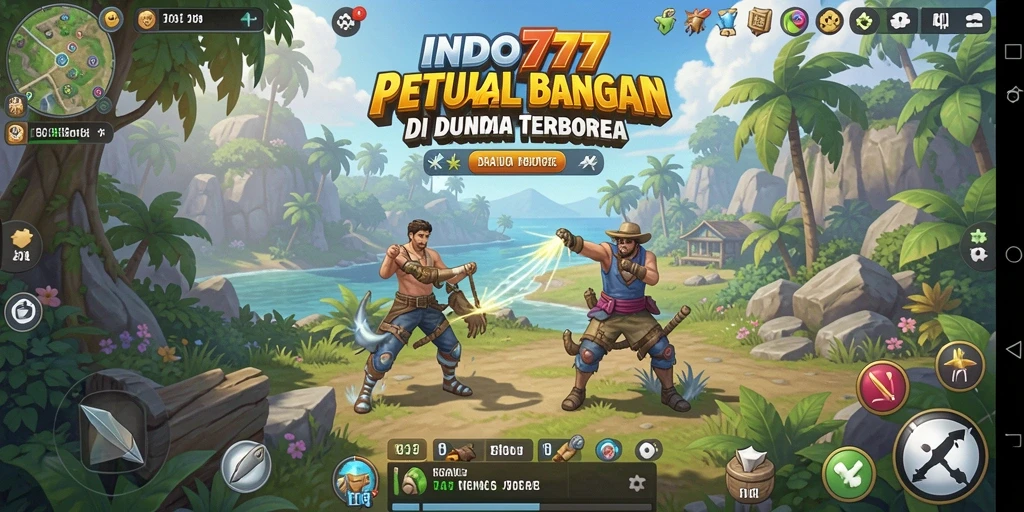 Screenshot gameplay INDO777 menunjukkan eksplorasi dunia yang luas.
