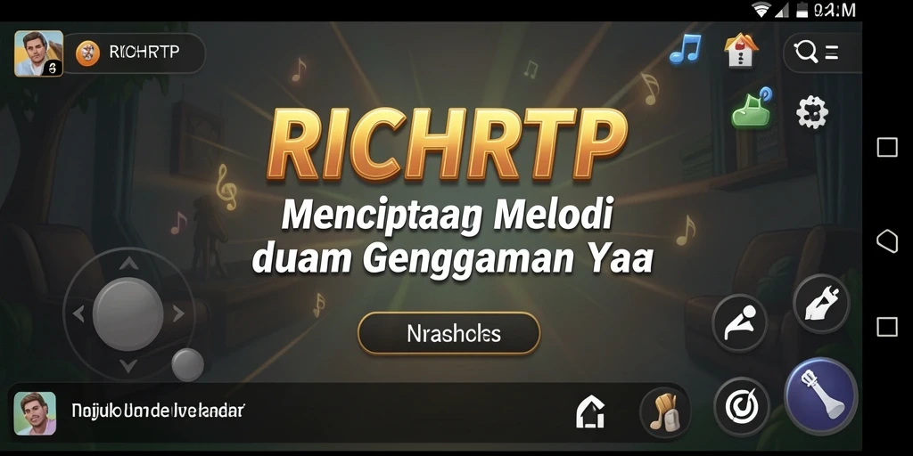 Tangkapan layar RICHRTP yang menampilkan pengalaman bermain musik yang interaktif.