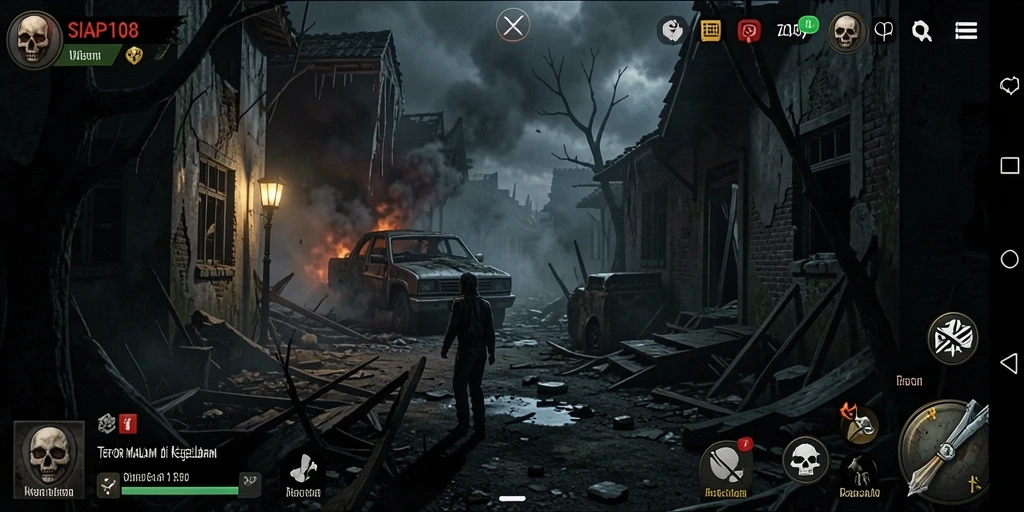 Tampilan gameplay horor yang mencekam dan mendebarkan.