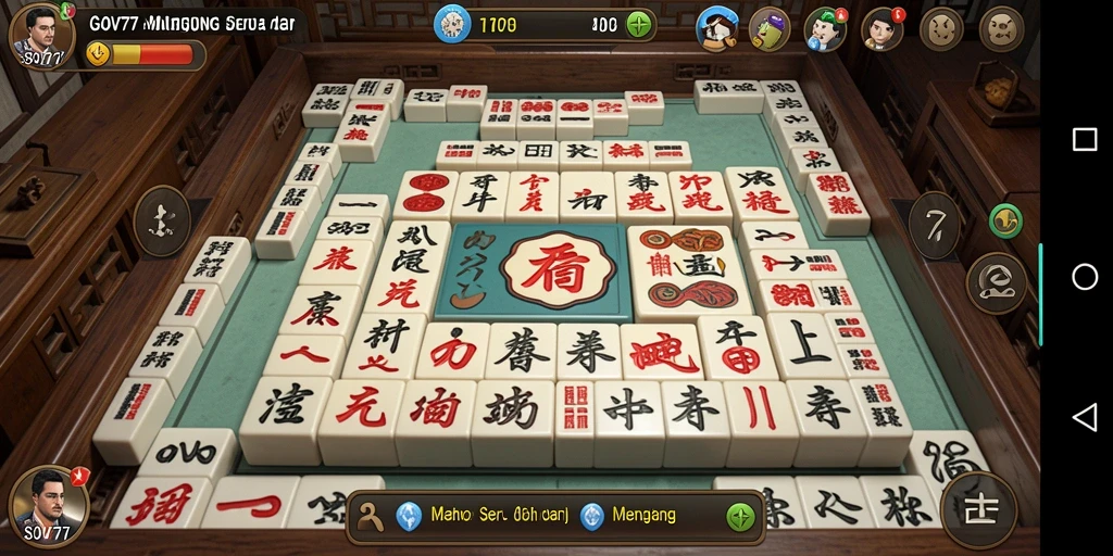 Tampilan gameplay Mahjong yang seru dan mendebarkan.